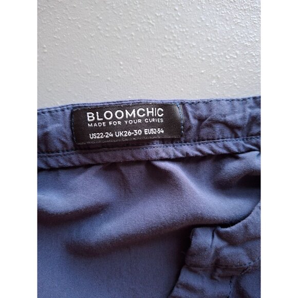 Bloomchic Sleeveless Tiered Blouse Tunic 22/24 Blue Notch Neck Flowy Boho Chic - Picture 3 of 6